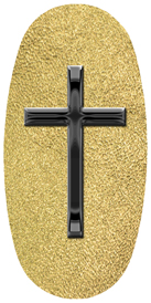 DASOV 510 BK SH GD Black Single Cross Shimmer Gold Background